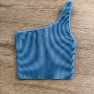 Aritzia One-Shoulder Sculpt Knit Cropped Top